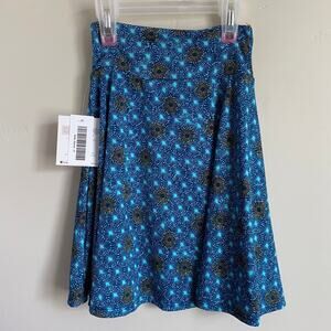 Lularoe Kids Azure A-Line Knee Length Blue Skirt Sz Kids 4 NWT Flowy Stretchy